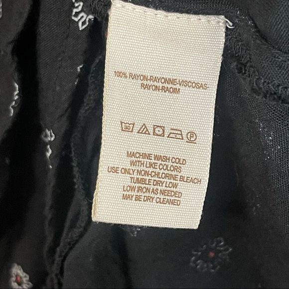 Free People Ny Printed Beck Mini Dress Womens Small Petite Black Floral - Picture 12 of 12